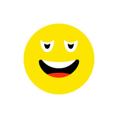 Confused face Emoji icon flat style. Cute Emoticon round symbol. Sad, angry and Sarcastic Face. For mobile keyboard app, messenger. Expressive cartoon avatar on white background.