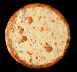 pizza on black background