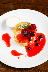 pancakes with berry sauce