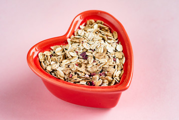 Functional muesli with toasted wheat flakes