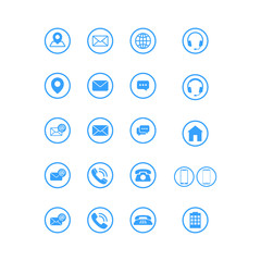 Modern communication contact us set icons