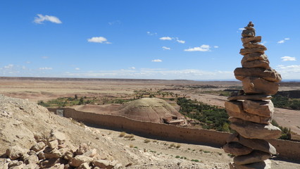 Fototapeta na wymiar View from Aît Ben Haddou, Kasbah in Maroc