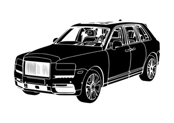 Fototapeta premium silhouette luxury off-road suv car vector