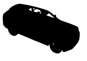 silhouette luxury off-road suv car vector