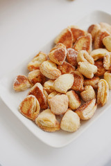 Sweets in a beautiful saucer on a white background