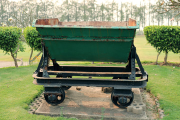 an abandoned vehicle for the carriage of goods,  old mining carriage