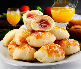 Brazilian Snack with cheese and ham