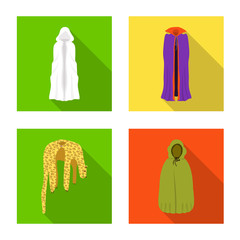 Isolated object of material and clothing sign. Collection of material and garment vector icon for stock.