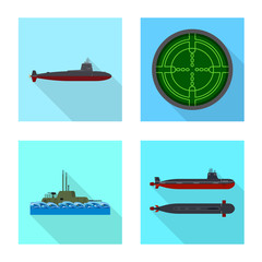 Isolated object of military and nuclear logo. Collection of military and ship stock symbol for web.