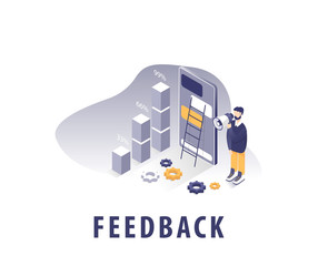 Feedback concept illustration. Idea of reviews and advices.