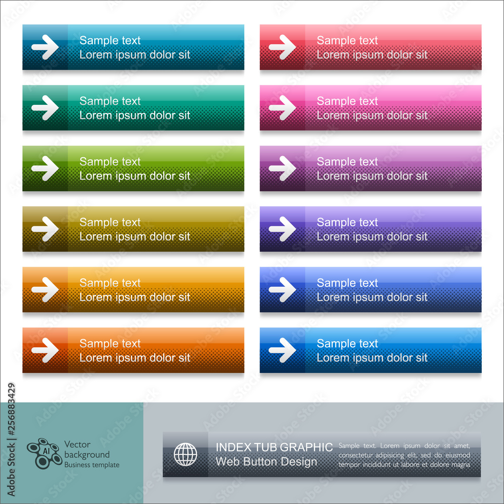 Wall mural web button and headline design, vector graphics