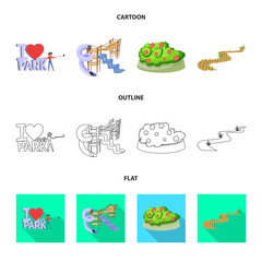 Vector design of urban and street symbol. Set of urban and relaxation stock vector illustration.