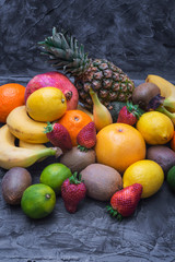 Various colorful tropical fruit for health