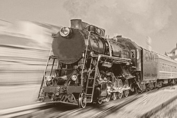 Old steam locomotive.
