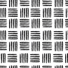 Fototapeta premium hand drawn seamless black stripes background