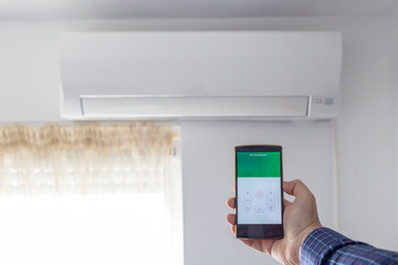 Air condition control through smartphone app