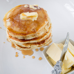 banana pancakes and maple syrup