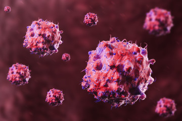 Large red bacteria virus cells