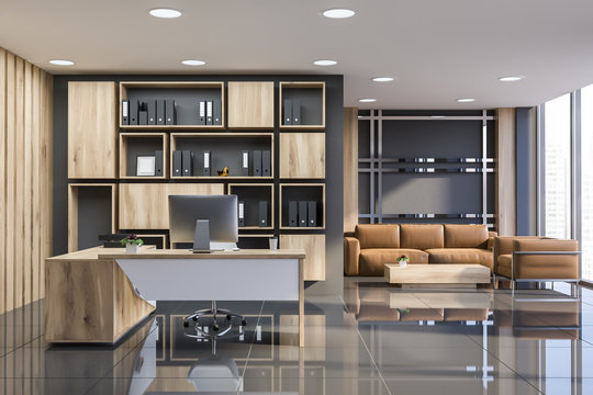 Manager office interior with lounge