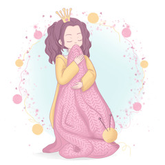 Princess of cozy yarn. She likes to sleep under soft blanket