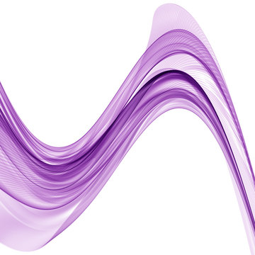 Abstract waves of purple on a white background