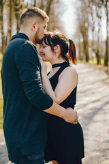 couple in a summer forest