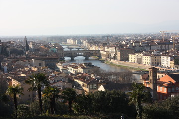 the canals of the city of florence on the arno
