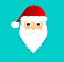 Santa Claus icon. Santa Claus face. Flat style. Vector illustration.