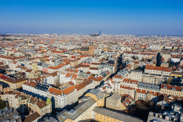 Beautiful drone shot of Vienna in Austria