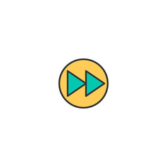 Fast Forward icon design. Essential icon vector design