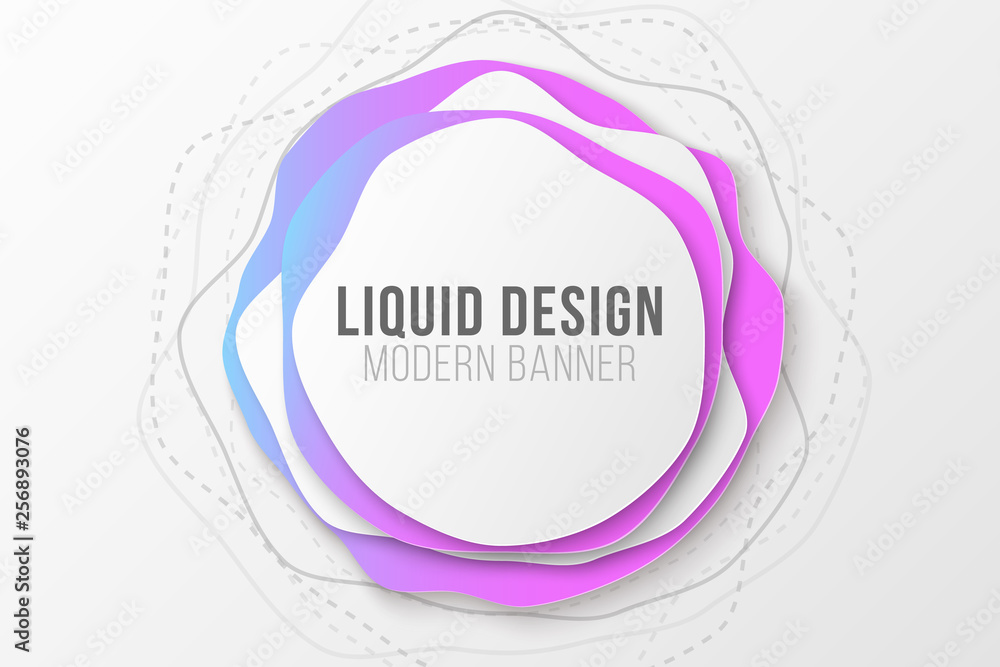 Poster liquid color modern abstract banner. liquid colored forms and line. gradient abstract banner with fl
