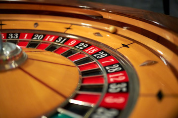 Сasino roulette with a rolling ball