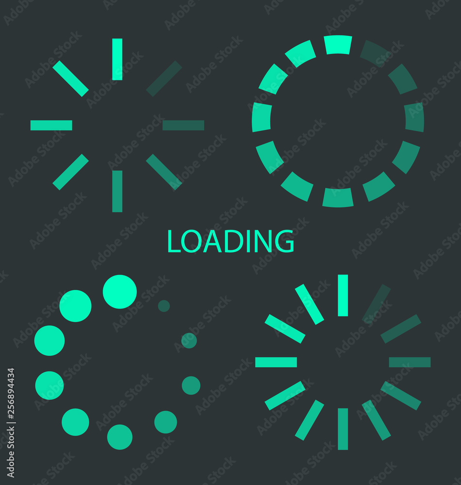 Poster loading set. loading icons. download, update and upload icons. vector illustration.
