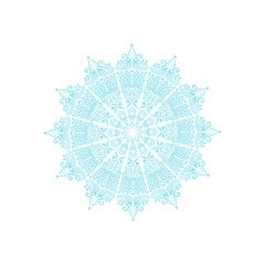 Blue mandala on white background