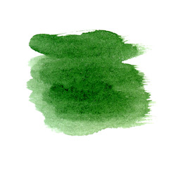 Hand drawn watercolor green stroke