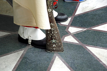 Riffle butt with inlay for Moroccan guard