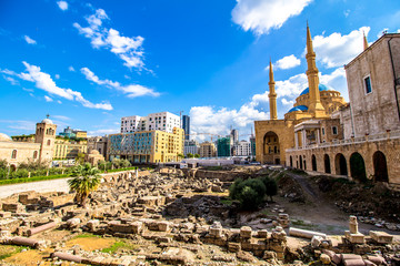 Naklejka premium Widok miejski na Bejrut w Libanie