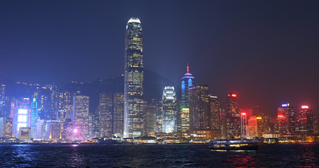 Fototapeta na wymiar Hong Kong harbor sunset