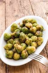 Brussel sprouts on the plate