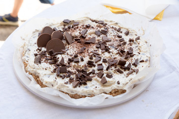 Semifreddo with pieces of chocolate