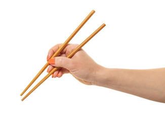 female hand with chopsticks