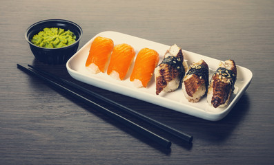 sushi set in a plate