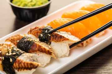 sushi set in a plate