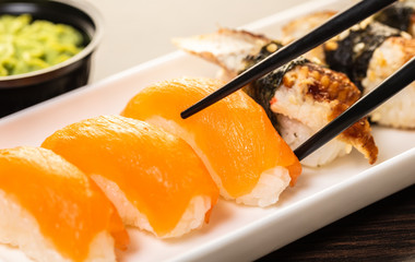 sushi set in a plate