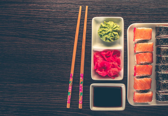 sushi roll set in a plate