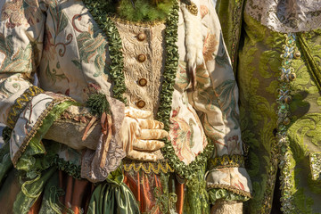 Italy, Venice, 2919 carnival, typical masks, beautiful clothes, posing for photographers and...