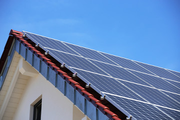 Roof with solar panels