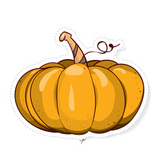 pumpkin sticker vector