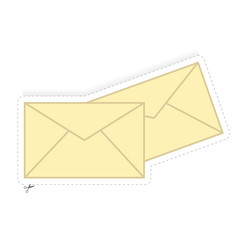 envelopes on white background