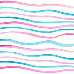 Watercolor background with blue and red stripes